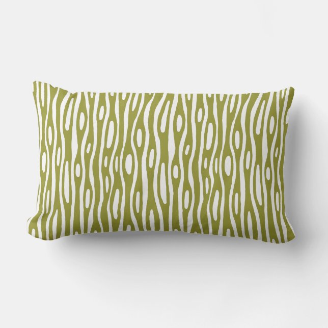 Coussin Rectangle Abstrait 280314 - Vert olive sur blanc (Recto)