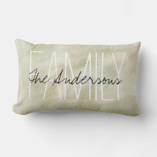 Coussin Rectangle Abstrait Brushstrokes Famille Monogramme
