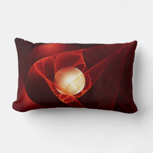 Coussin Rectangle Abstrait Crème rouge moderne Imaginaire Fractal Ar
