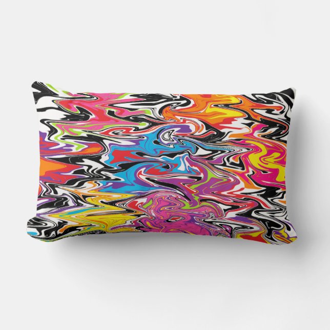 Coussin Rectangle Abstrait de couleur (Recto)