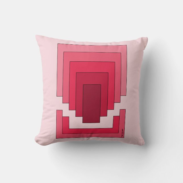 Coussin Rectangle Abstrait en rouge (Recto)