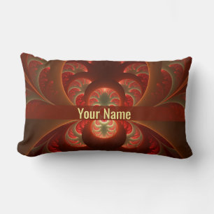 Coussin Rectangle Abstrait lumineux rouge orange moderne rouge fract