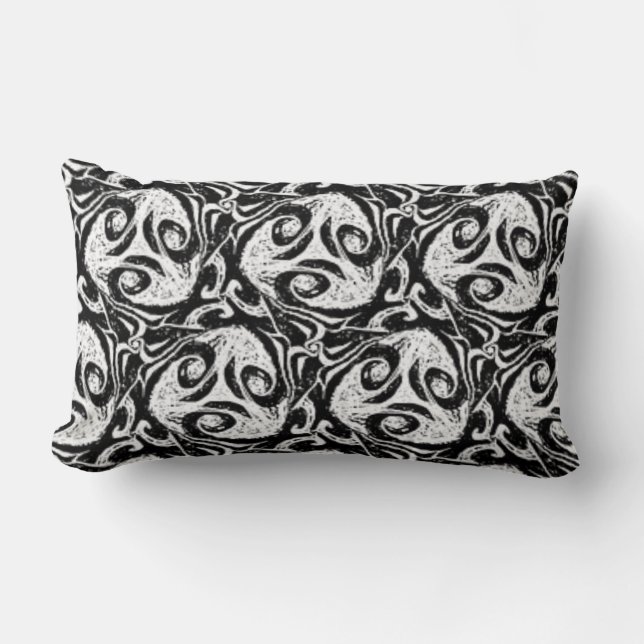 Coussin Rectangle Abstrait Noir & Blanc Vif  Cosy (Recto)