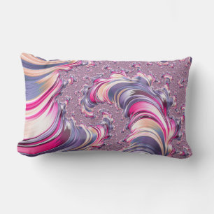 Coussin Rectangle Abstrait rose pourpre spirale fractale