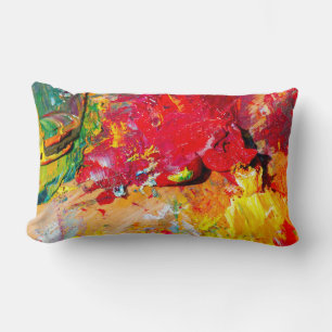 Coussin Rectangle Abstraite De Palette Artiste