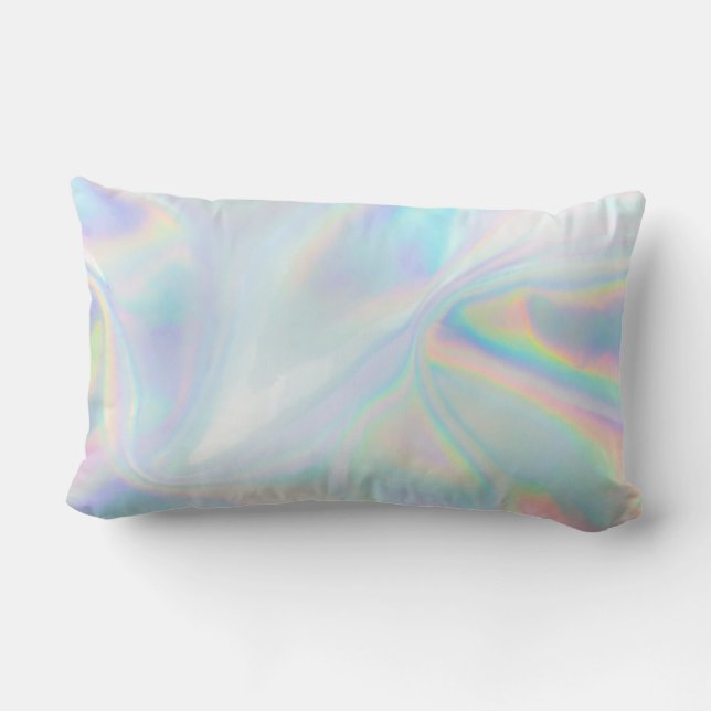 Coussin Rectangle Abstraite Iridescente Liquide Holographie Maman (Verso)