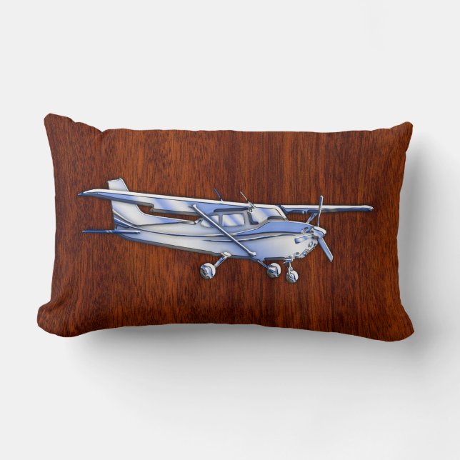 Coussin Rectangle Acajou classique de vol de Cessna de chrome (Recto)