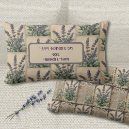 Coussin Rectangle Accent botanique vintage de lavande