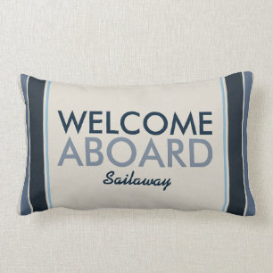 Coussin Rectangle Accueil à bord des rayures verticales customisée