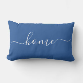 Coussin Rectangle Accueil Bleu Nuit Citation Calligraphie Minimalist