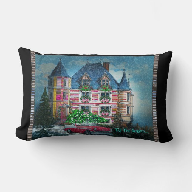 Coussin Rectangle Accueil des Fêtes Noël (Recto)