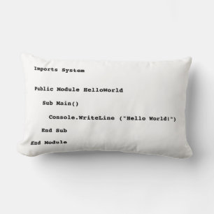 Coussin Rectangle Accueil du monde de Visual Basic Hello