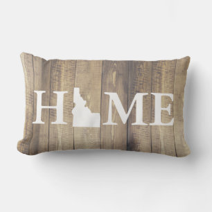 Coussin Rectangle Accueil État Idaho Rustic Wood Nom de famille