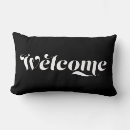 Coussin Rectangle Accueil Maison Calligraphie Élégante Noir & Blanc