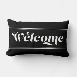 Coussin Rectangle Accueil Maison Écriture Chic Calligraphie Noir & B