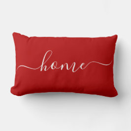 Coussin Rectangle Accueil Rouge & Blanc Citation Calligraphie Typogr