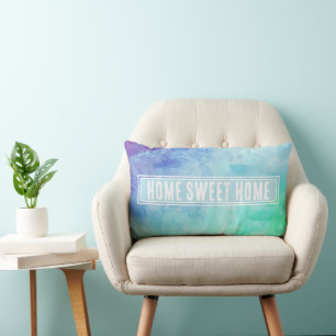 Coussin Rectangle Accueil Sweet Home Aquarelle Abstraite
