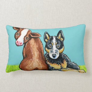 Coussin Rectangle ACD et vache Brown