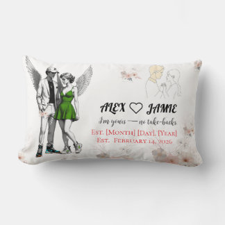 Coussin Rectangle Adorable Angels Holding Hands Throw Pillow