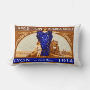 Coussin Rectangle Affiche de l'Exposition Internationale de Lyon 191