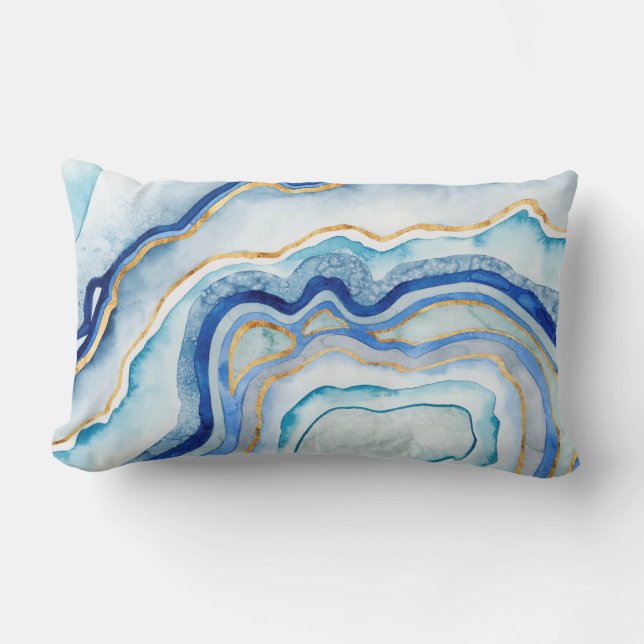 Coussin Rectangle Agate de cobalt II (Recto)