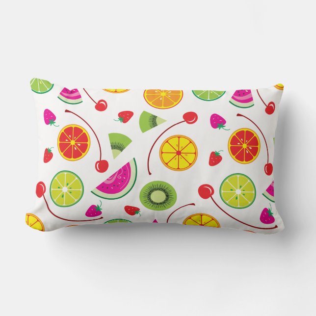 Coussin Rectangle Agrumes et Baies (Recto)
