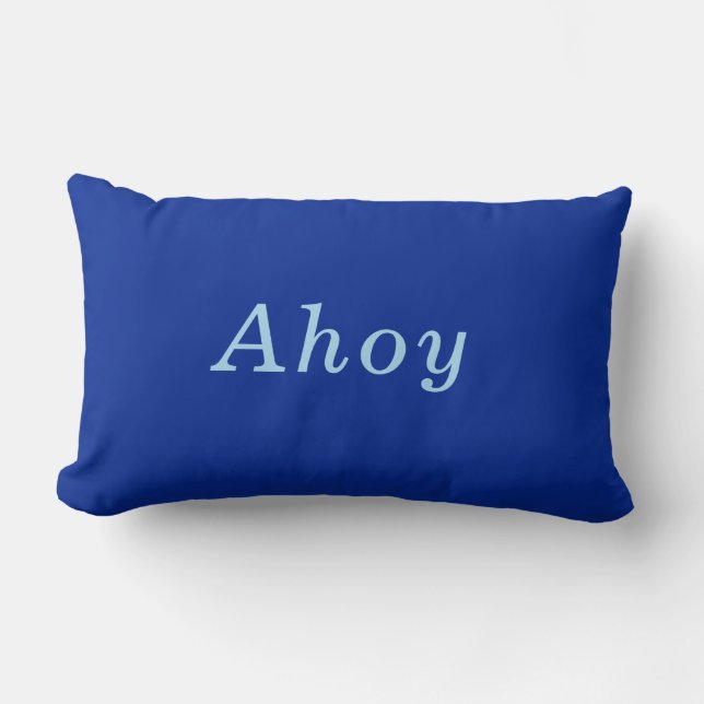 Coussin Rectangle "Ahoy" Cobalt & Blue confortable (Recto)