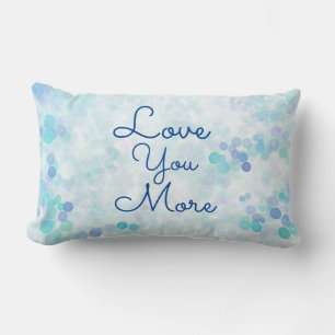 Coussin Rectangle Aimez-vous Plus de bulles Aquarelle Bleue Jeter Pi