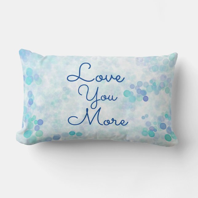 Coussin Rectangle Aimez-vous Plus de bulles Aquarelle Bleue Jeter Pi (Recto)