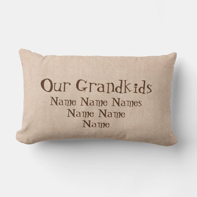 Coussin Rectangle Ajouter des noms Nos petits-enfants, meilleurs gra (Recto)