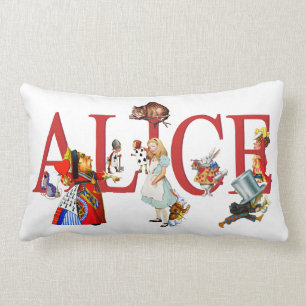 Coussin Rectangle Alice au pays des merveilles et ses amis