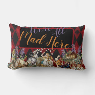 Coussin Rectangle Alice Aventures avec le Chat de Cheshire Fou du Pa
