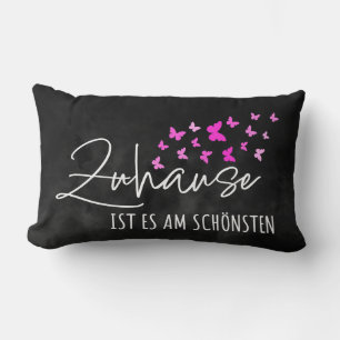 Coussin Rectangle Allemand Maison Sweet Accueil Aquarelle noire