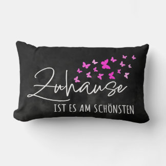 Coussin Rectangle Allemand Maison Sweet Accueil Aquarelle noire