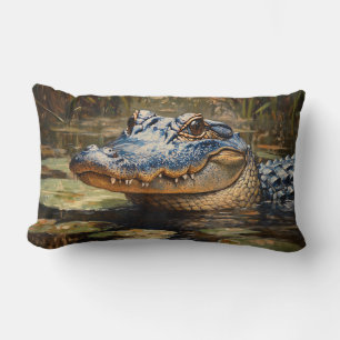 Coussin Rectangle Alligator dans l'art de la faune des Everglades