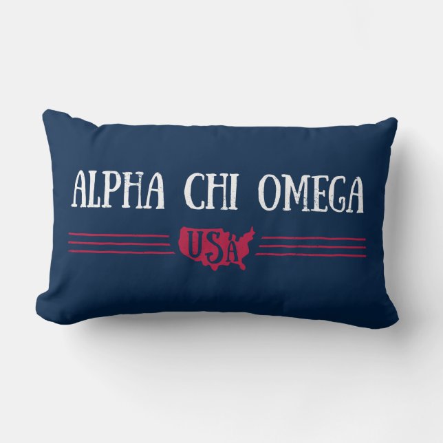 Coussin Rectangle Alpha Chi Omega - Etats-Unis (Recto)