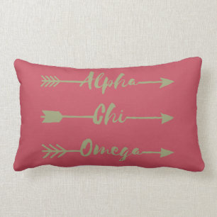 Coussin Rectangle Alpha flèches d'Omega de Chi
