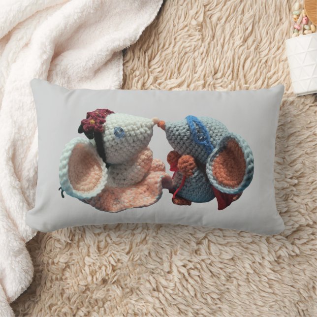 Coussin Rectangle Amigurumi Mice Design (Couverture)