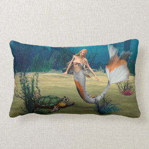 Coussin Rectangle Amis Mermaid und Turtle