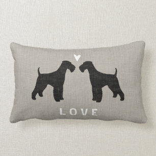 Coussin Rectangle Amour de terriers d'Airedale