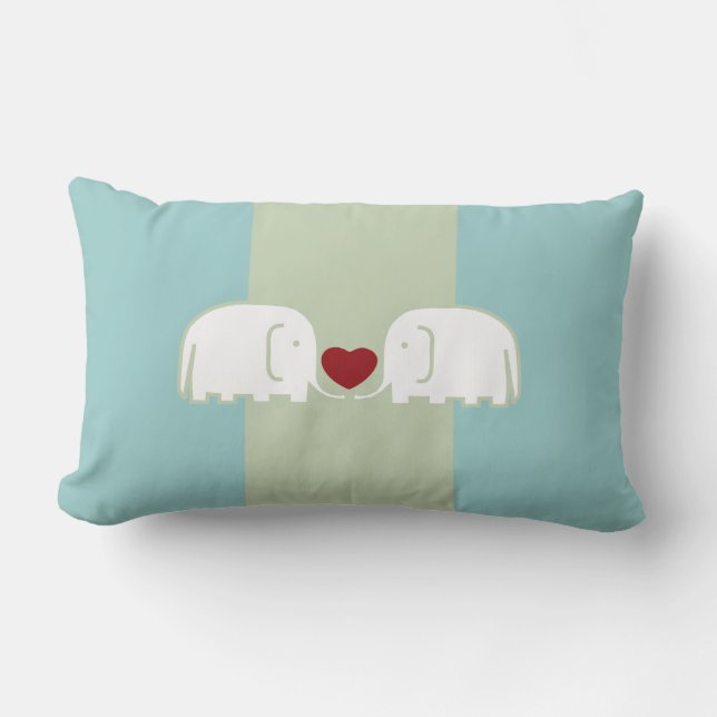 Coussin Rectangle amour d'éléphants (Recto)