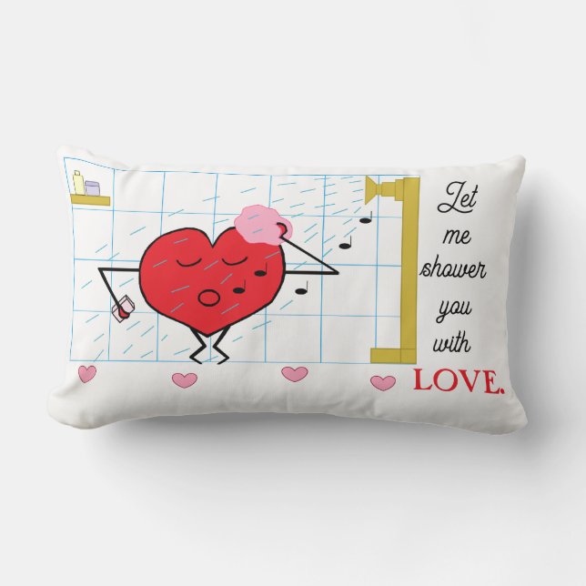 Coussin Rectangle Amour douche : (Recto)