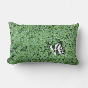Coussin Rectangle Amour Trèfle Vert Mariage de Printemps Décoration 