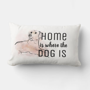Coussin Rectangle amoureux de les chiens citent maison est où le chi