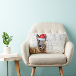 Coussin Rectangle Amoureux des chiens Christmas Belge Malinois