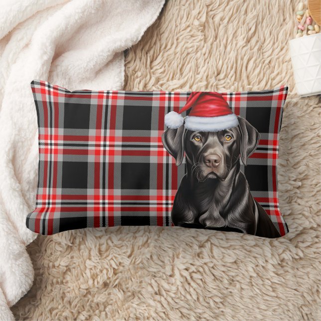 Coussin Rectangle Amoureux des chiens Christmas Black Labrador Retri (Couverture)