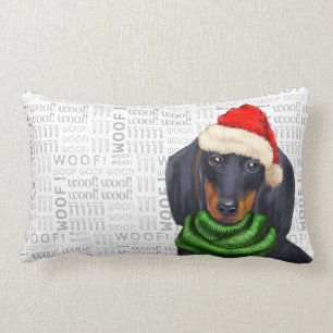 Coussin Rectangle Amoureux des chiens Christmas Dachshund