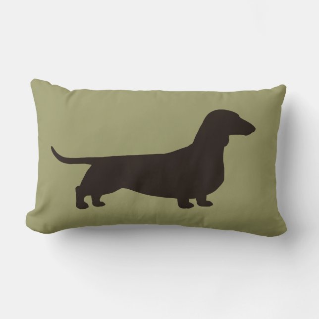 Coussin Rectangle Amoureux des chiens de saucisse de silhouette de (Recto)