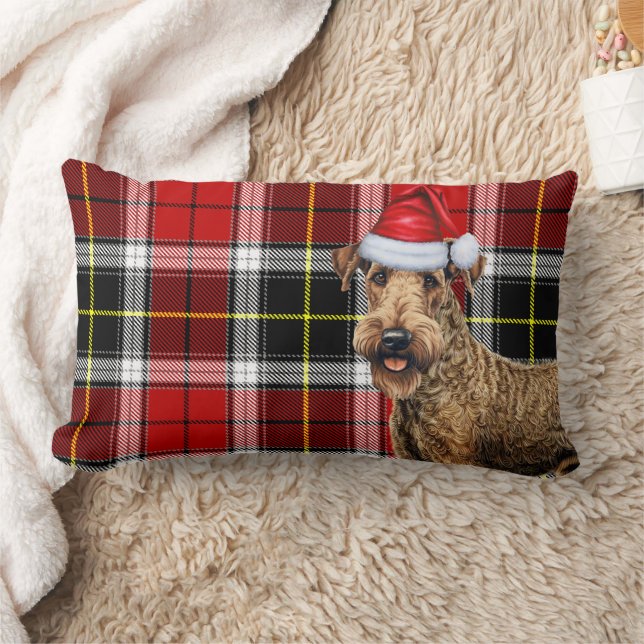 Coussin Rectangle Amoureux des chiens Noël Airedale Terrier Vacances (Couverture)