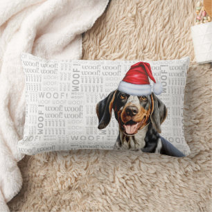 Coussin Rectangle Amoureux des chiens Noël Bluetick Coonhound